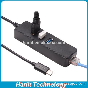 3 Ports USB Type C Hub High Speed Data Transfer Type C Hub with Ethernet Port